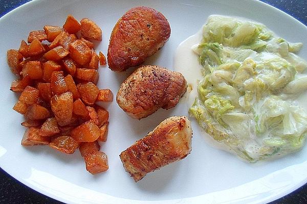 Cabbage Pan with Lamb Fillet