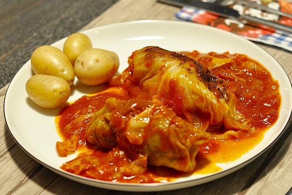 Cabbage Rolls with Filling Made from Ground Beef
