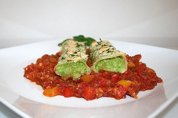 Cannelloni with Broccoli – Mascarpone Filling in Tomato Sauce