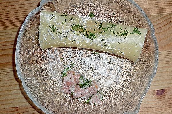 Cannelloni with Honey – Horseradish – Salmon Filling