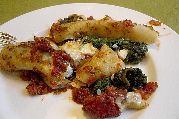 Cannelloni with Spinach and Sheep Cheese Filling