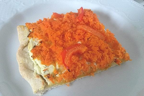 Carrot and Pepper Pizza with Cream Cheese