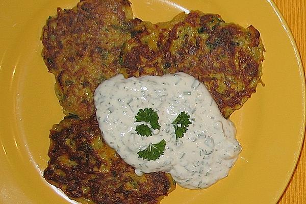Carrot and Potato Pancakes with Herb Dip