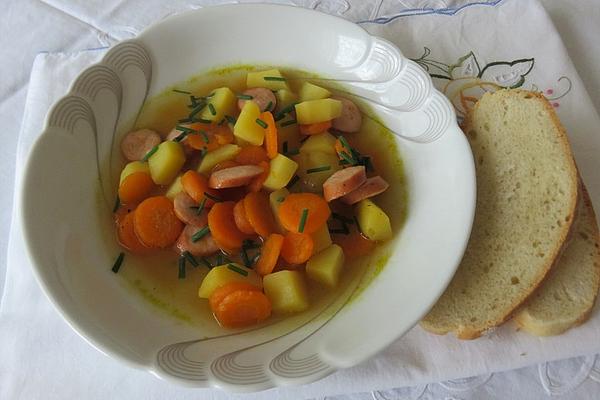 Carrot and Potato Soup with Sausages