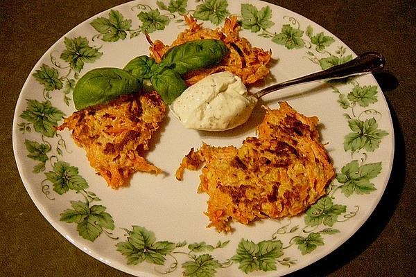 Carrot and Turkey Pancakes with Herb Dip