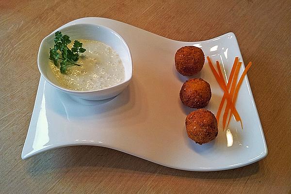Carrot Croquettes with Coriander Dip