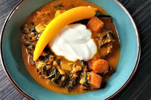 Carrot, Pumpkin and Chard Curry