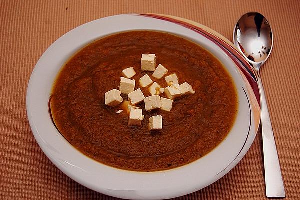 Carrot Soup with Feta Pieces