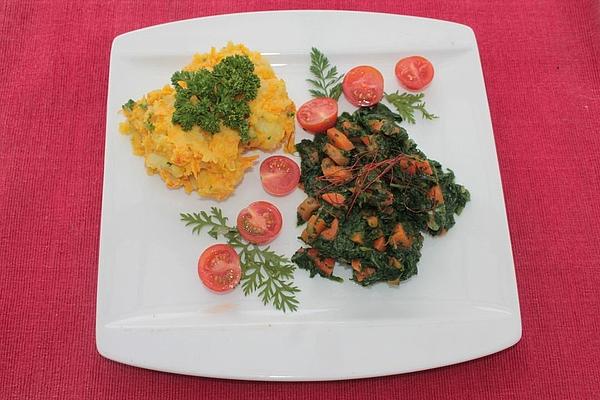 Carrots in Onion, Garlic and Spinach Sauce