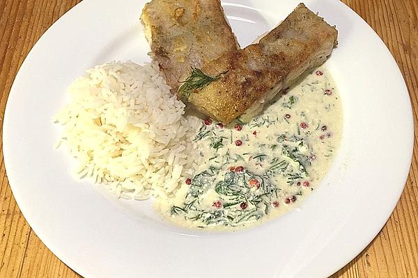 Catfish Fillet with Prosecco Herb Sauce