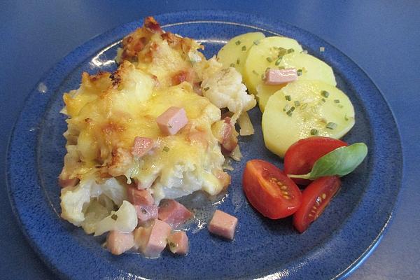 Cauliflower Casserole with Meat Sausage