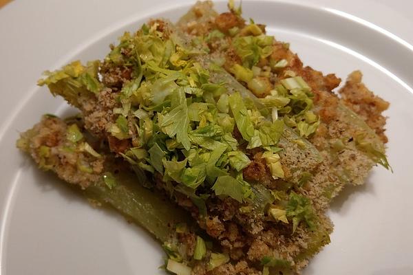 Celery with Cheese and Nut Crust