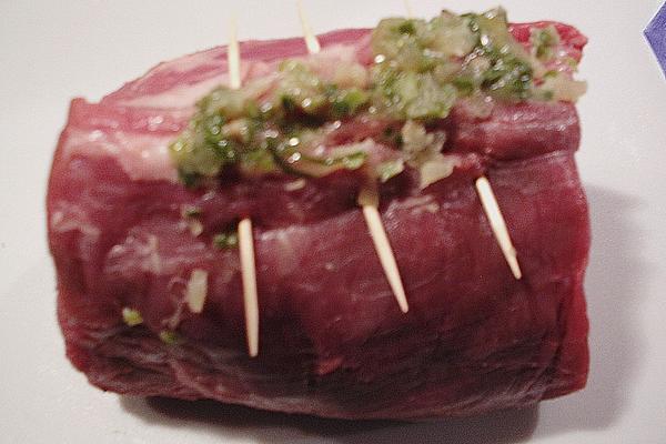 Chateaubriand with Beef Pulp and Shallot Filling