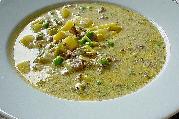 Cheese – Minced Meat – Soup with Vegetables