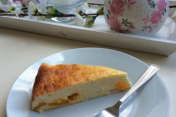 Cheesecake Made from Semolina and Cottage Cheese with Tangerines