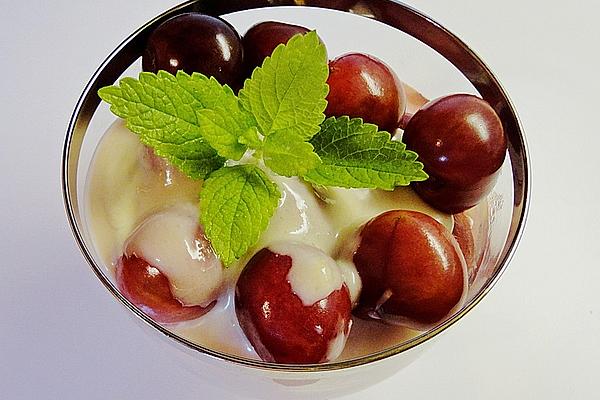 Cherries with Marzipan Sauce