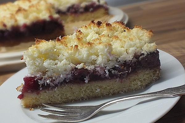Cherry and Coconut Crumble Cake