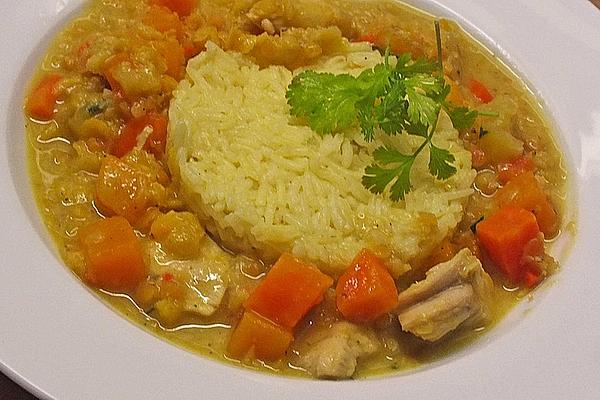 Chicken and Lentil Curry with Pumpkin