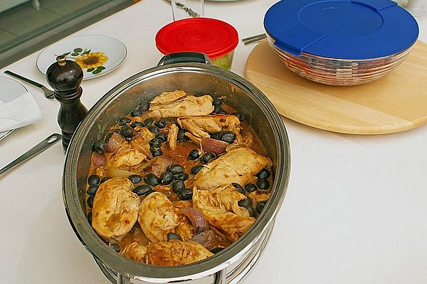 Chicken Braised with Lemons and Black Olives