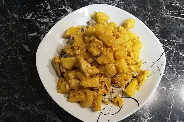 Chicken Breast Fillets with Pineapple Curry Sauce