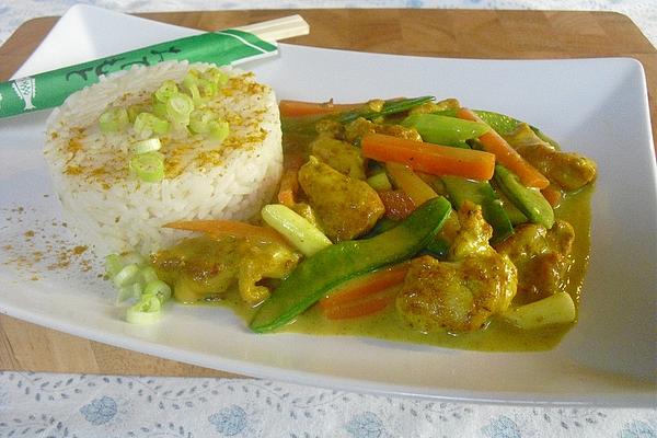 Chicken Breast with Curry Vegetables