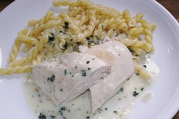 Chicken Breast with Herbs – Cream – Noodles