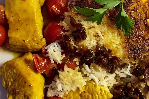 Chicken Breast with Saffron Rice and Barberries