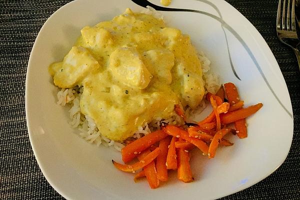 Chicken Curry with Basmati Rice and Sesame Carrots