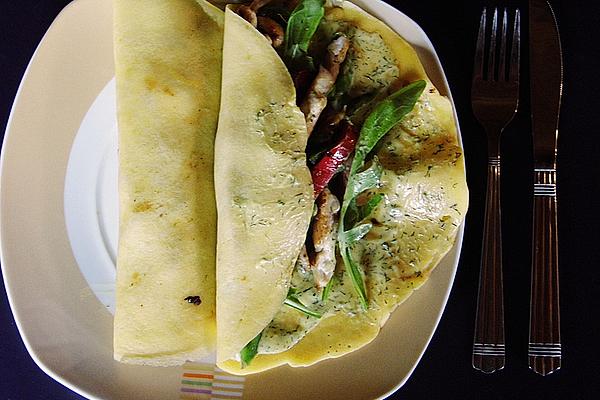 Chicken Fillet Crepes with Rocket