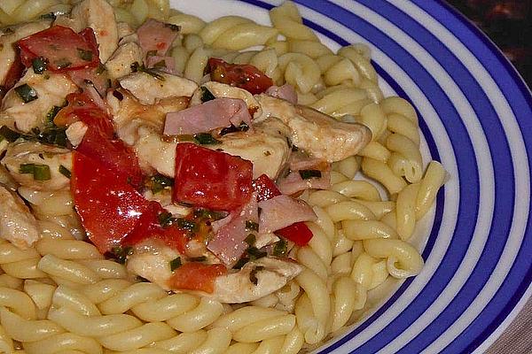 Chicken – Ham – Sauce with Ribbon Noodles