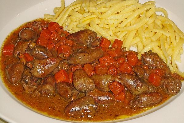 Chicken Hearts in Red Wine Sauce