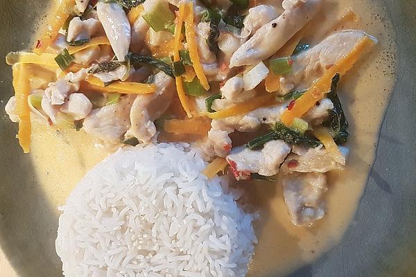 Chicken in Coconut Sauce with Fresh Vegetables