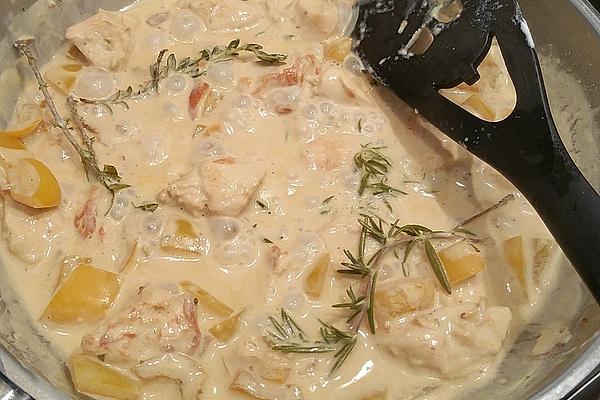 Chicken in Lime and Cream Sauce with Rosemary and Thyme