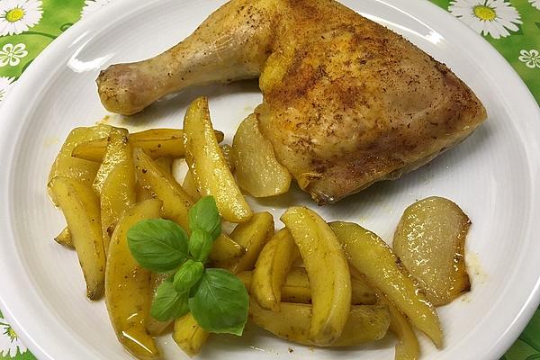 Chicken Legs with Potatoes from Oven