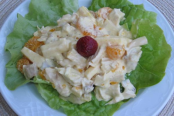 Chicken Salad with Cheese and Tangerines