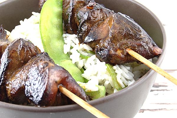 Chicken Satay with Sugar Snap Peas Rice