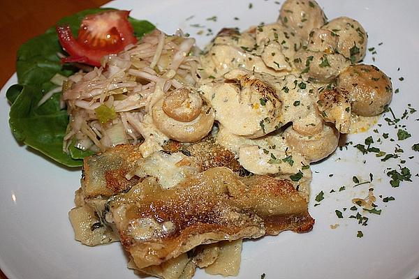 Chicken Schnitzel in Mushroom – Onion – Cream Sauce