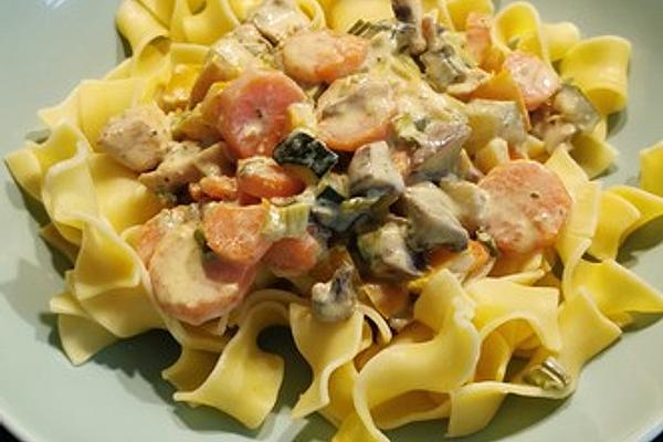 Chicken, Vegetable and Cream Cheese Sauce
