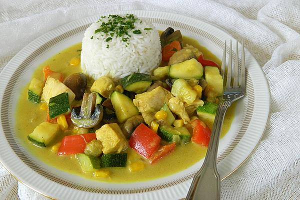 Chicken – Vegetable – Pan with Curry and Coconut