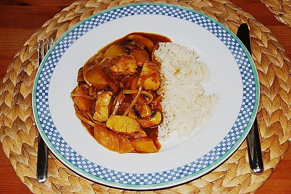 Chicken-vegetable-peach Pan À La Helene