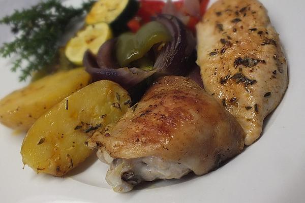 Chicken with Vegetables on Sheet