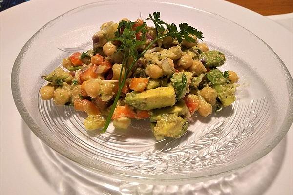 Chickpea Sprout Salad with Tahini Dressing