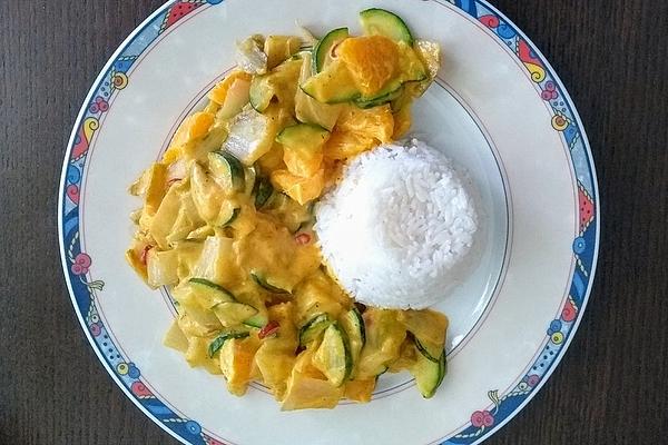 Chicory and Zucchini Vegetables with Orange and Chilli