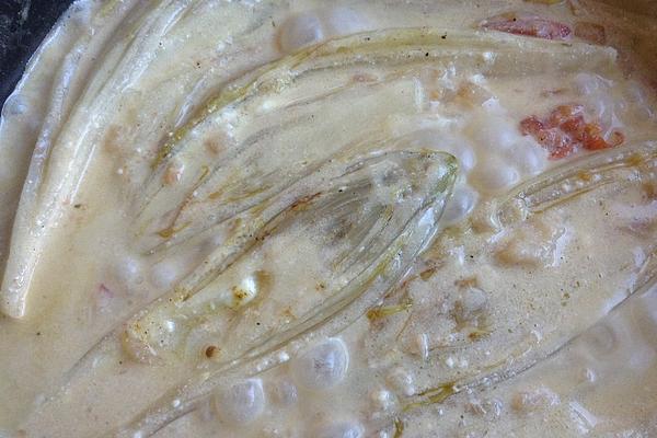 Chicory in Creamy White Wine Sauce