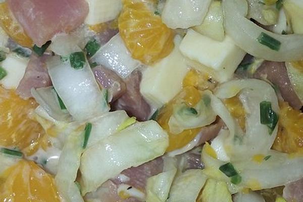 Chicory Salad with Ham and Cheese