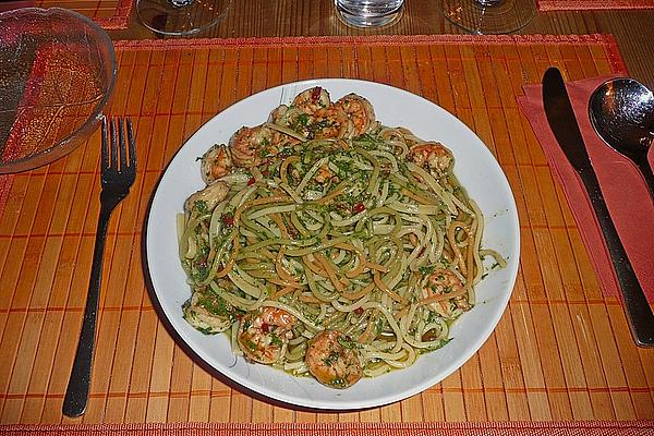Chilli Spaghetti with Shrimp or Crayfish Tails