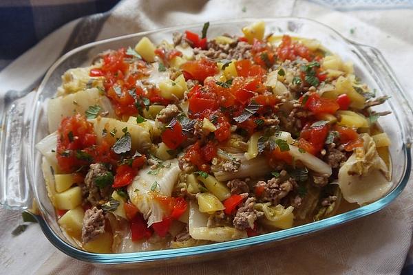 Chinese Cabbage and Minced Meat Stew