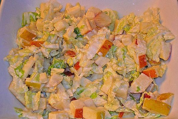 Chinese Cabbage Salad with Apples and Yogurt Dressing