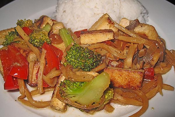 Chinese Vegetables with Tofu and Rice