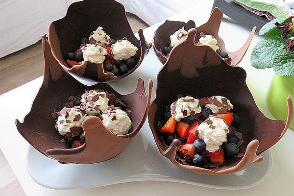Chocolate Bowls with Berries